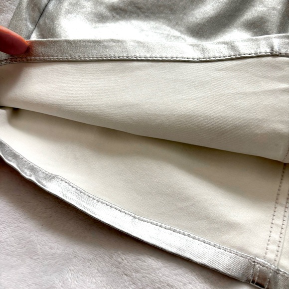 CALVIN KLEIN Metallic Silver Mini Skirt--NWT--26 - Picture 6 of 16